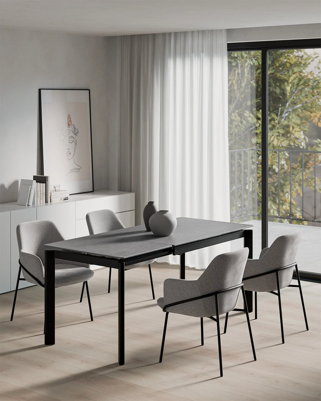 Beatrix // Cinza preto 140cm