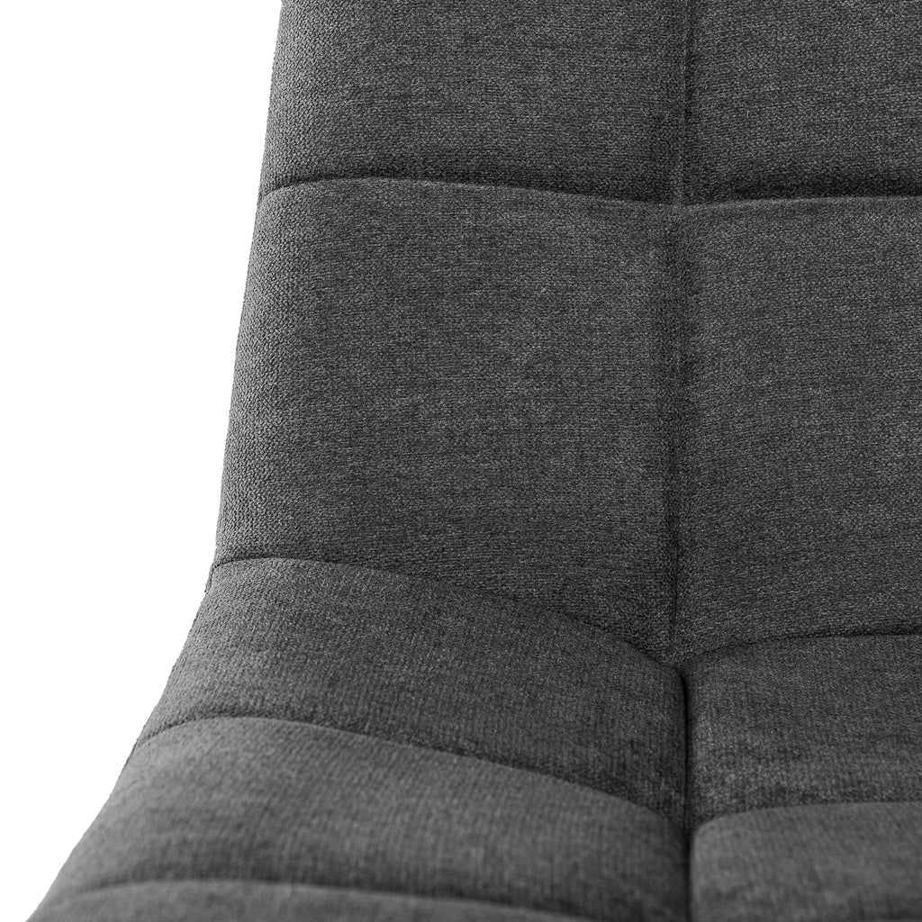 Silla de comedor tapizada Nadia gris oscuro - Detalle respaldo
