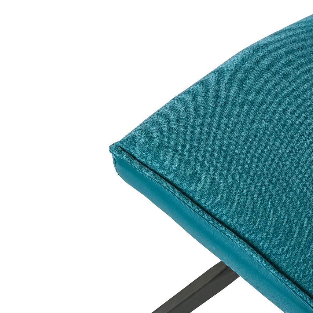 Silla de comedor tapizada Hanima azul oscuro - Detalle tapizado