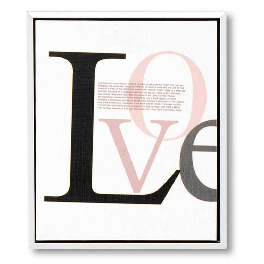 Cuadro frases Love message marco blanco - Vista frontal
