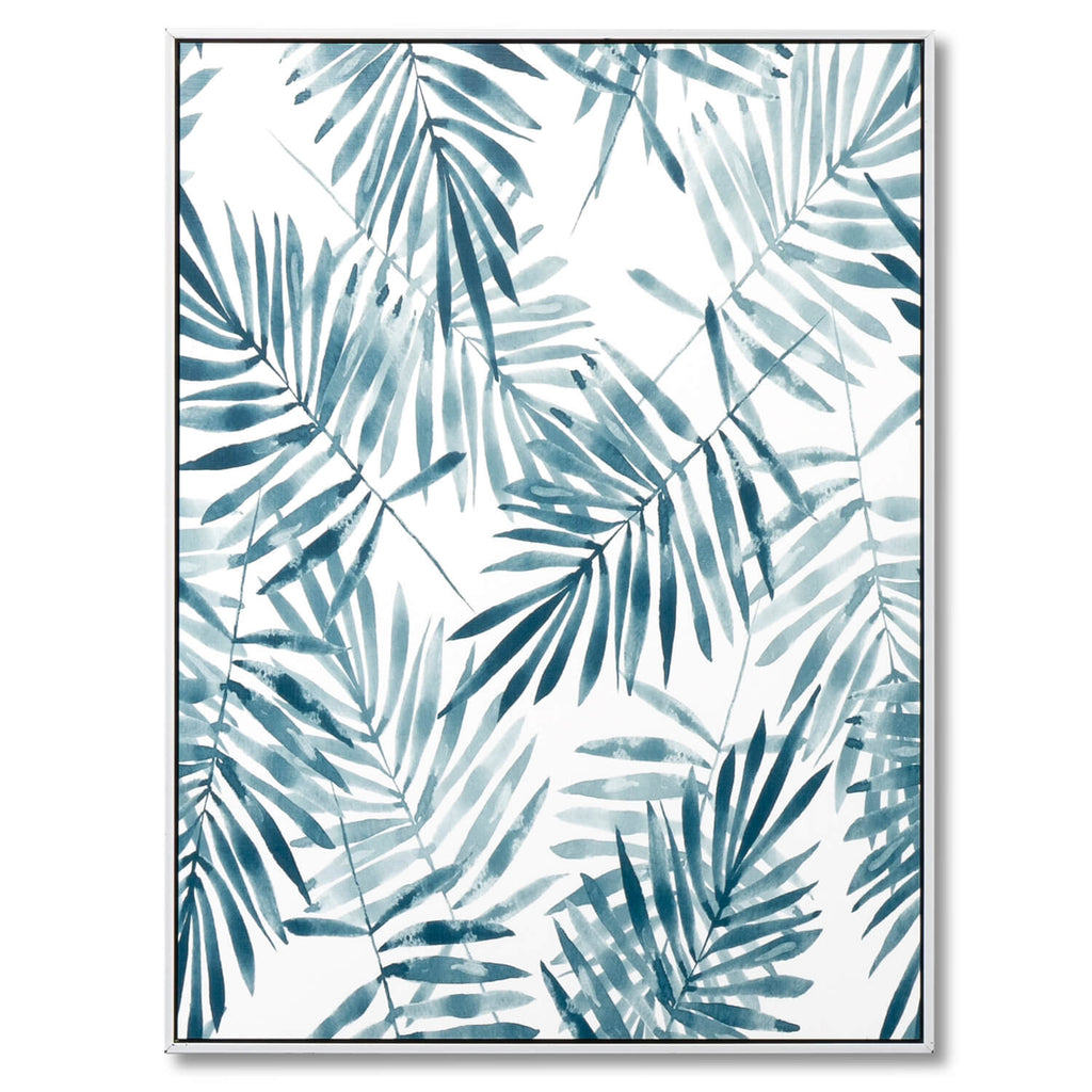 Cuadro flores Palm fronds1 marco blanco - Vista frontal