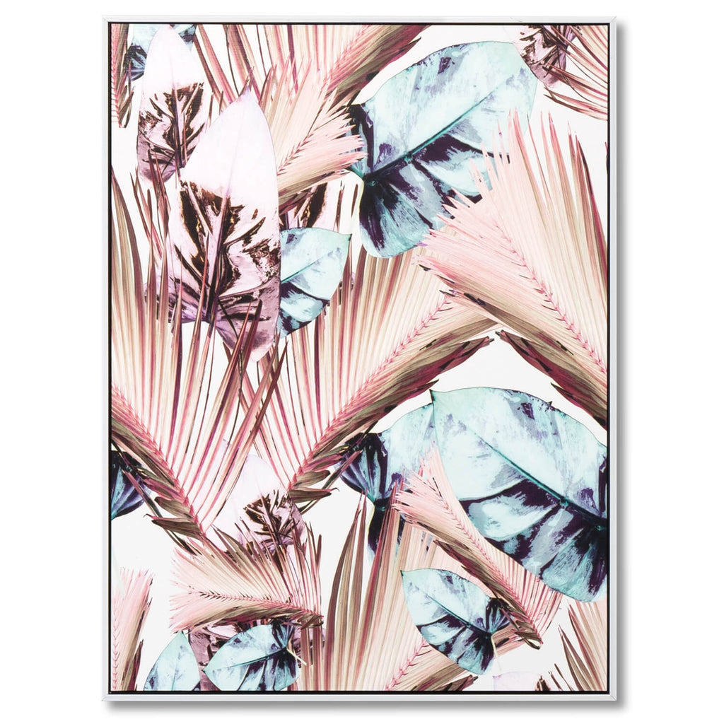 Cuadro abstracto Palm fronds2 marco blanco - Vista frontal