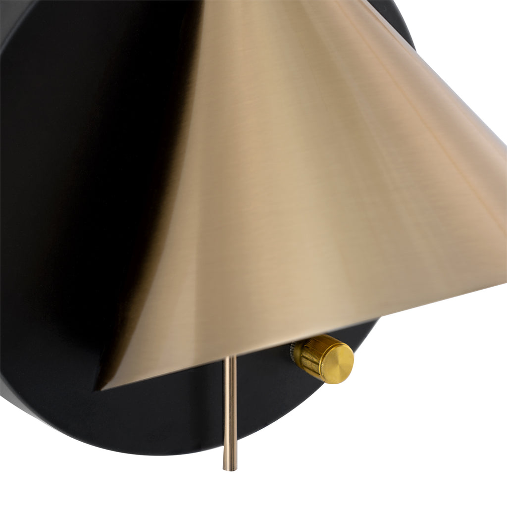 Lámpara de aplique Vinay negro - Detalle interruptor lámpara