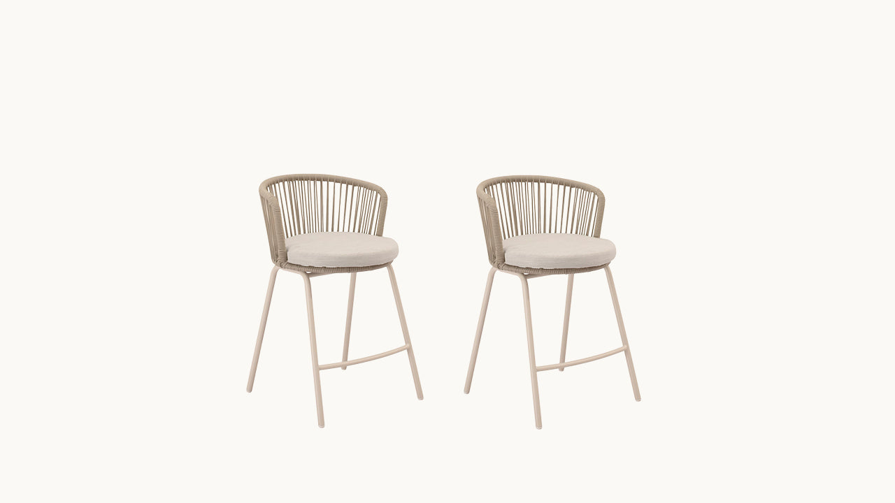 Pack de 2 taburetes exterior