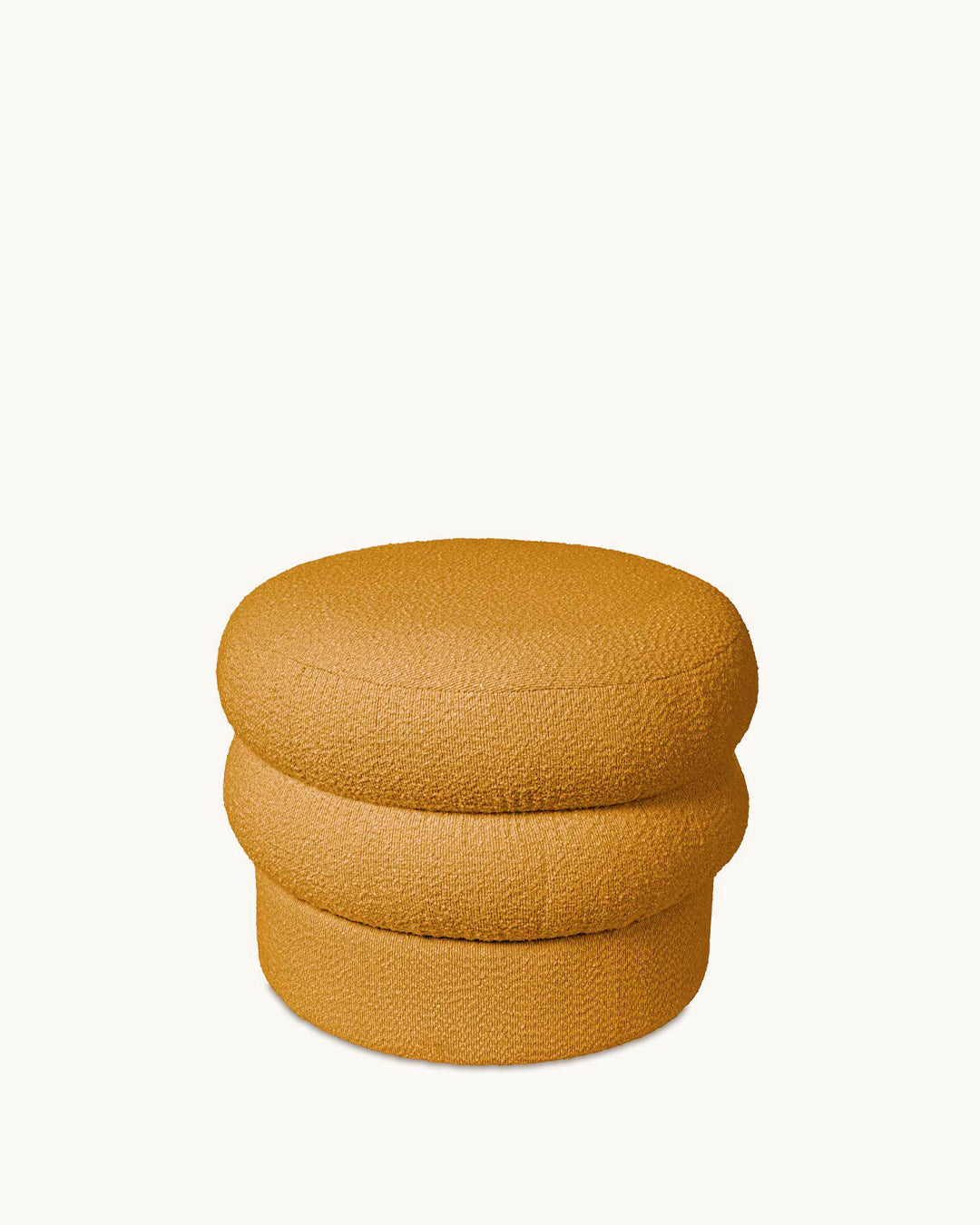 Puff tapizado Harper en Mostaza | Koketto Home