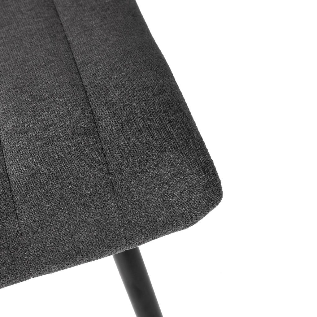 Silla de comedor tapizada Omala gris oscuro - Detalle asiento