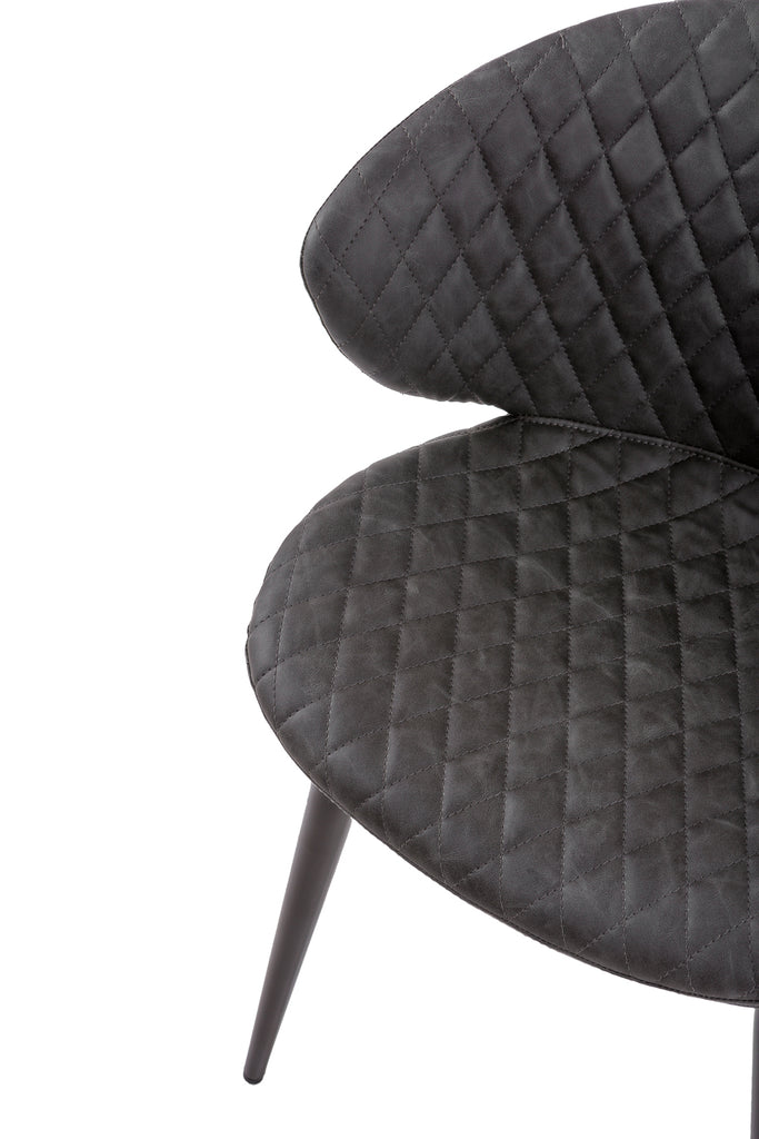 Silla de comedor tapizada Ingria gris oscuro - Detalle asiento