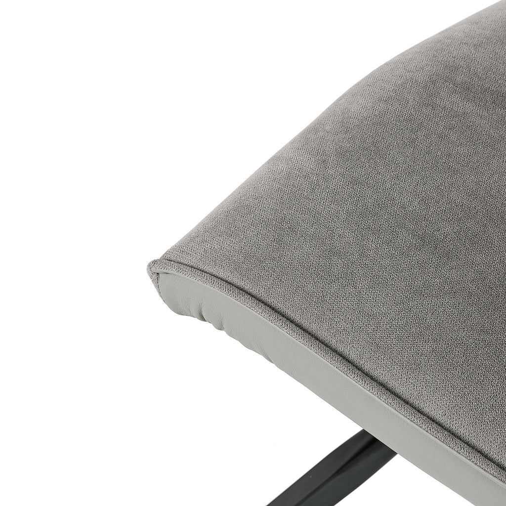 Silla de comedor tapizada Hanima gris claro - Detalle tapizado