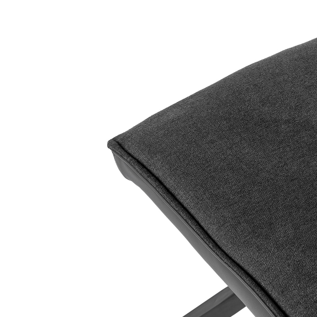 Silla de comedor tapizada Hanima gris oscuro - Detalle tapizado