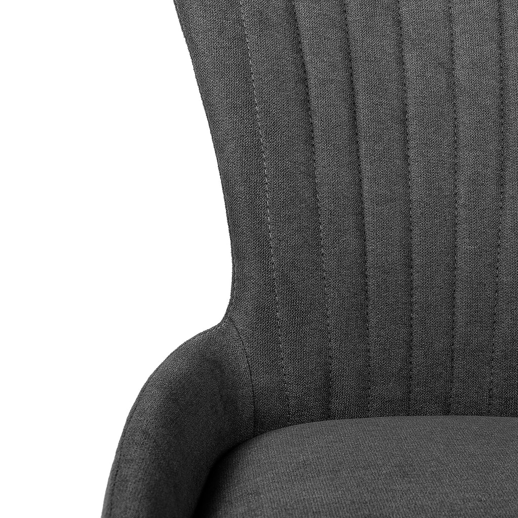 Silla de comedor Tarak gris oscuro - Detalle tapizado respaldo
