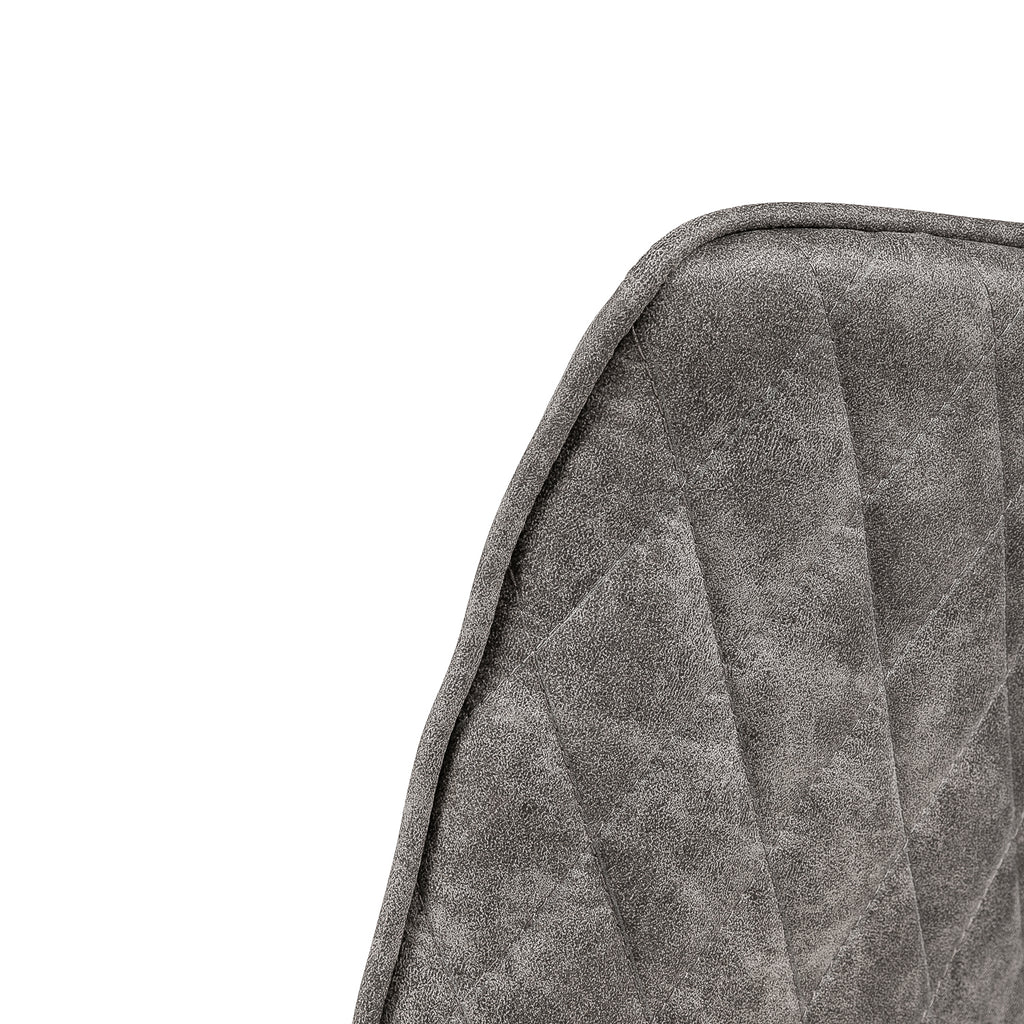 Silla de comedor tapizada Akka gris claro - Detalle respaldo