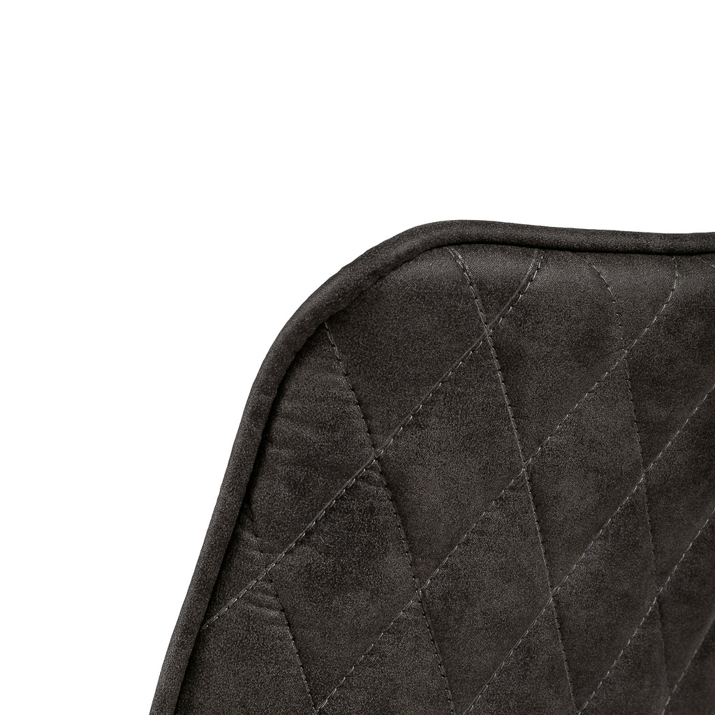 Silla de comedor tapizada Akka gris oscuro - Detalle respaldo
