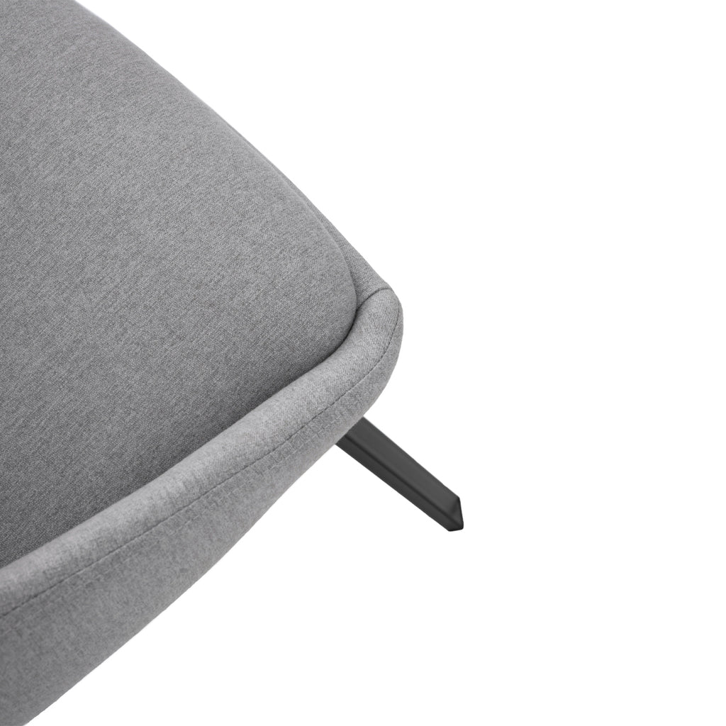 Silla de comedor tapizada Mirai gris claro - Detalle asiento