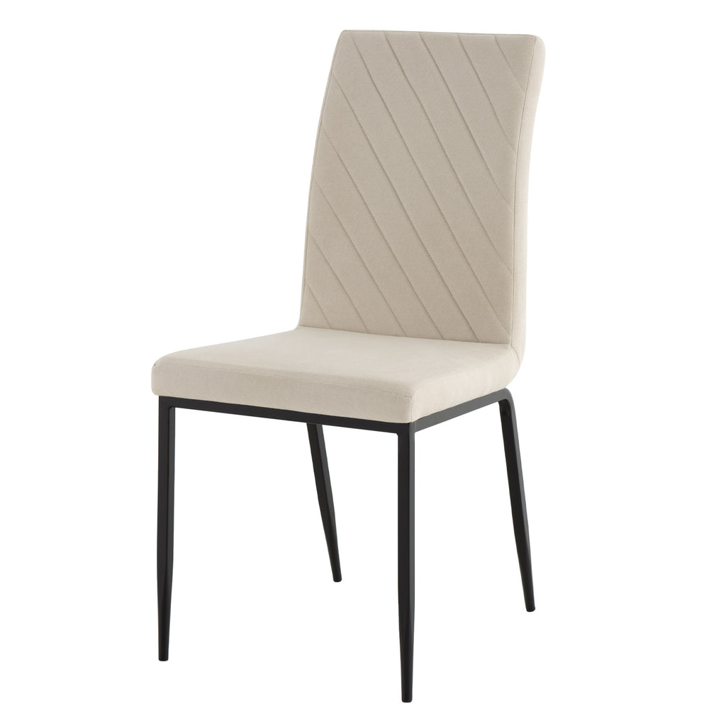 Silla tapizada Lalit beige - Perspectiva frontal