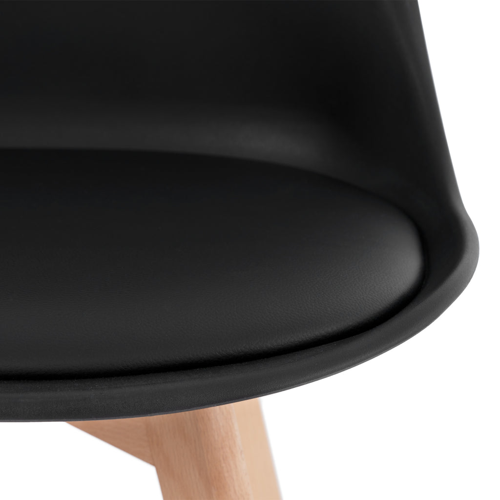 Silla nórdica Sivas negra - Detalle asiento