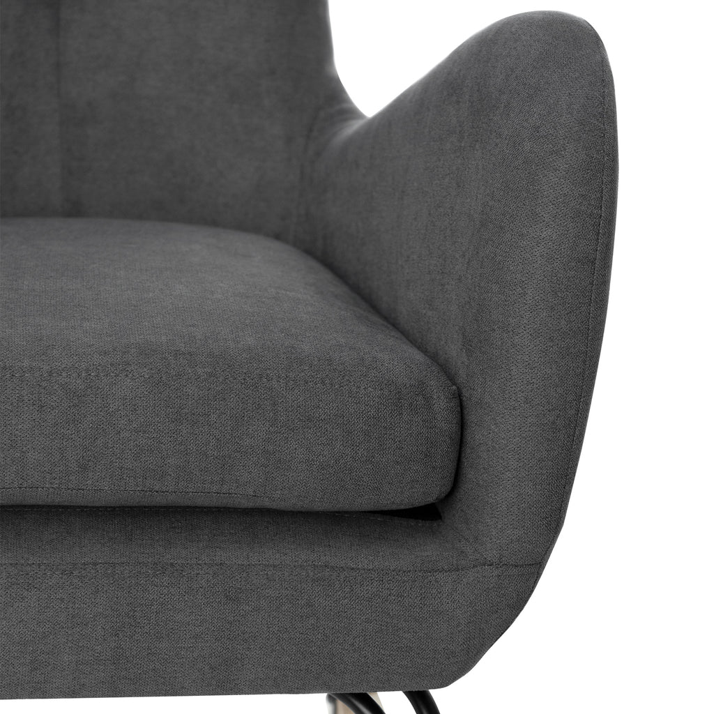 Butaca Geelon gris oscuro - Detalle asiento y reposabrazos