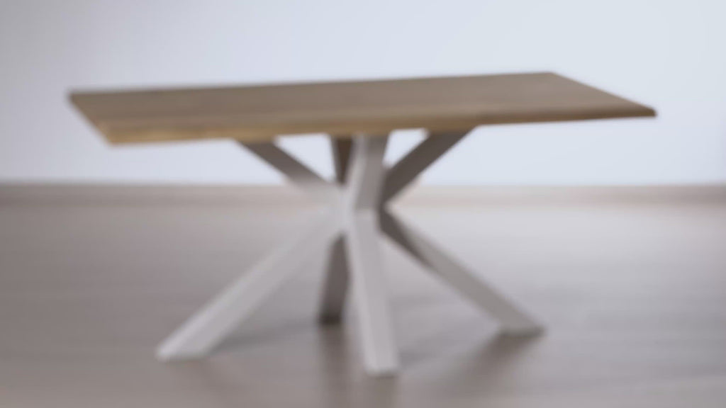 Mesa de comedor Lasya 180 blanco tapa roble - Video