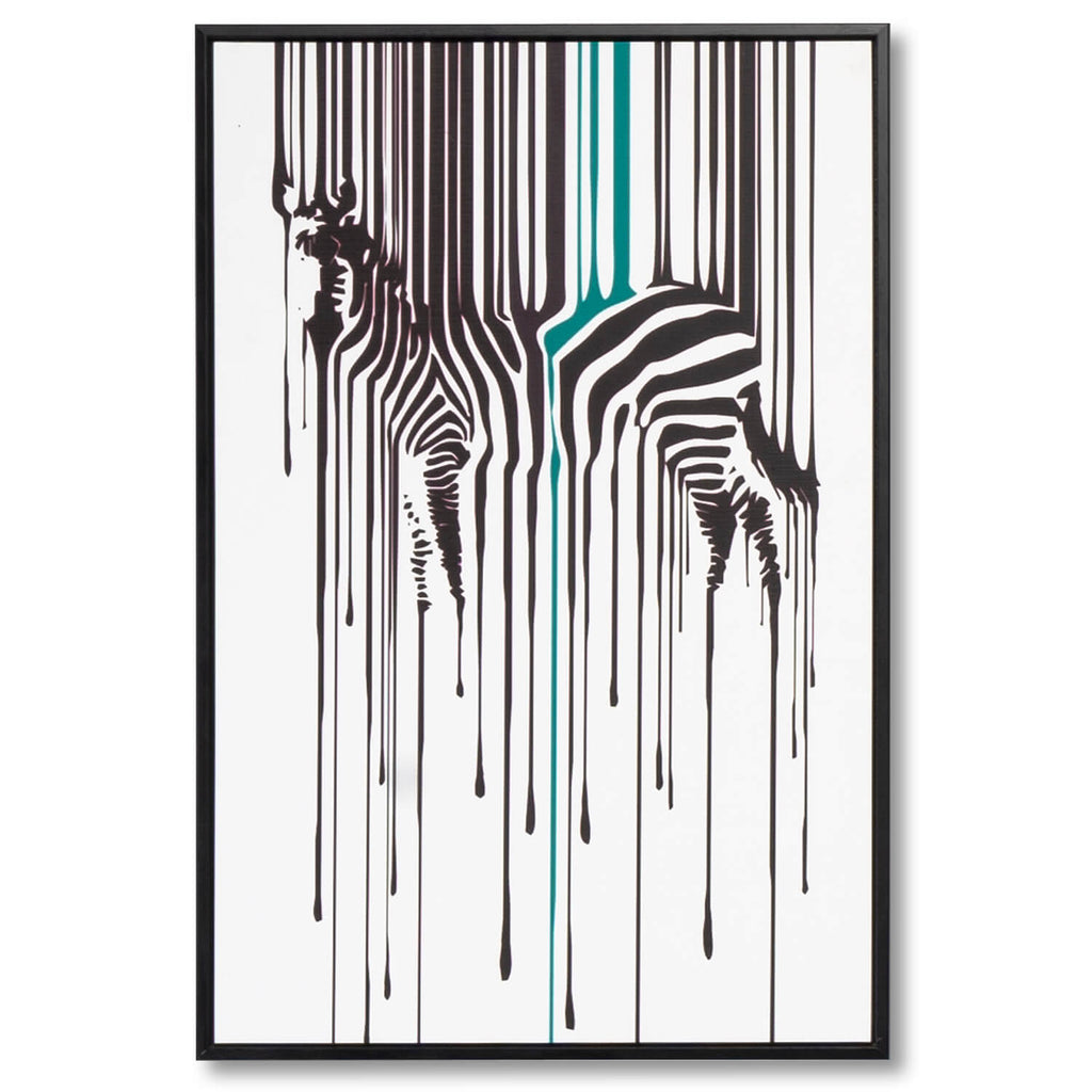 Cuadro animal Paint zebra marco negro - Vista frontal