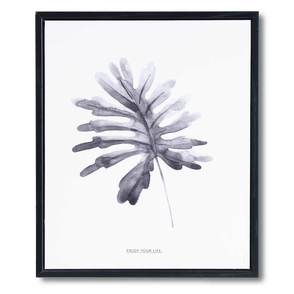 Cuadro planta Grey fern marco negro - Vista frontal