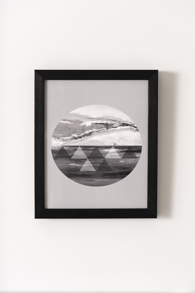 Cuadro vintage Horizon marco negro - Vista frontal fotografía de ambiente