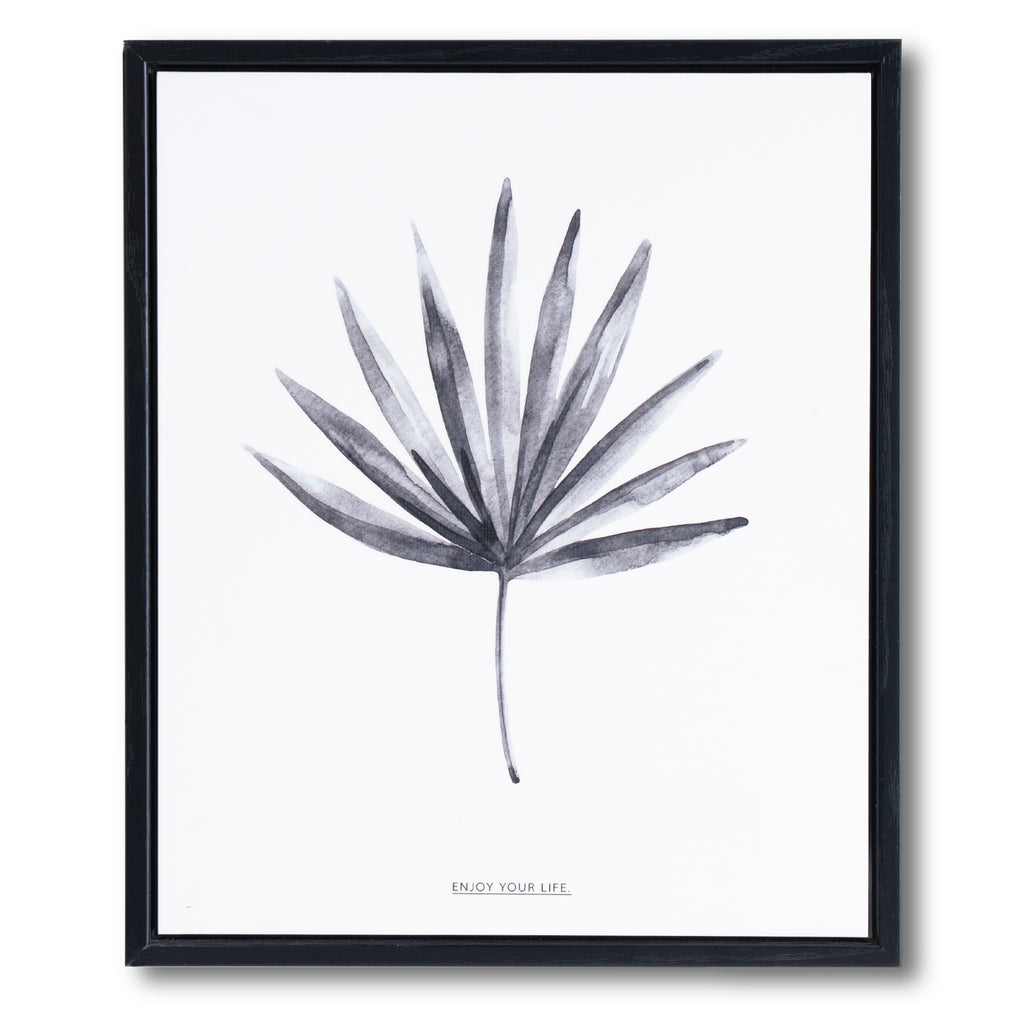 Cuadro planta Grey palm marco negro - Vista frontal