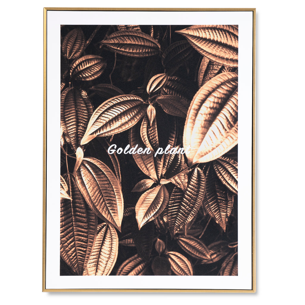 Cuadro abstracto Golden cocoa marco dorado - Vista frontal