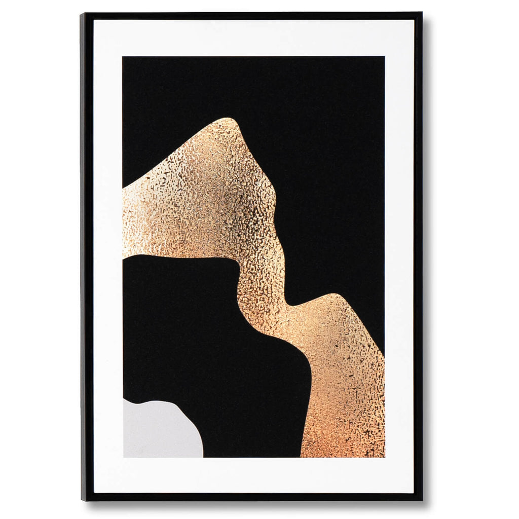 Cuadro abstracto Golden shape marco negro - Vista frontal