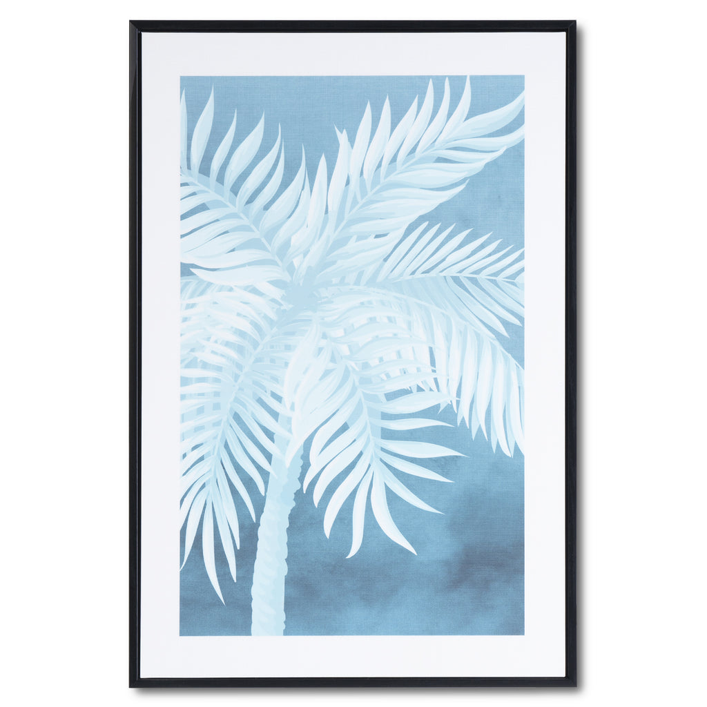 Cuadro planta Blue palm marco negro - Vista frontal