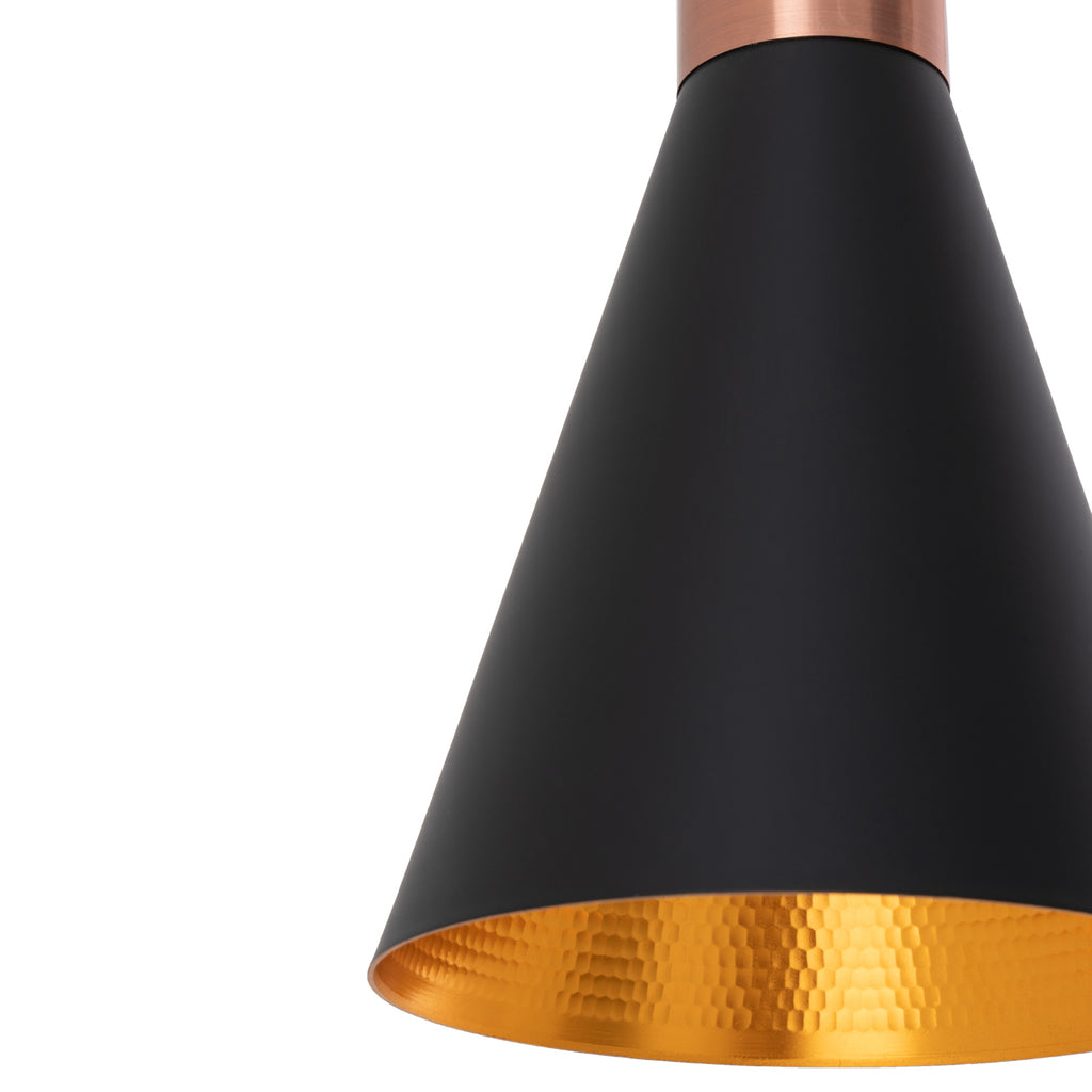Lámpara de techo Pankaj negro - Detalle pantalla vista frontal